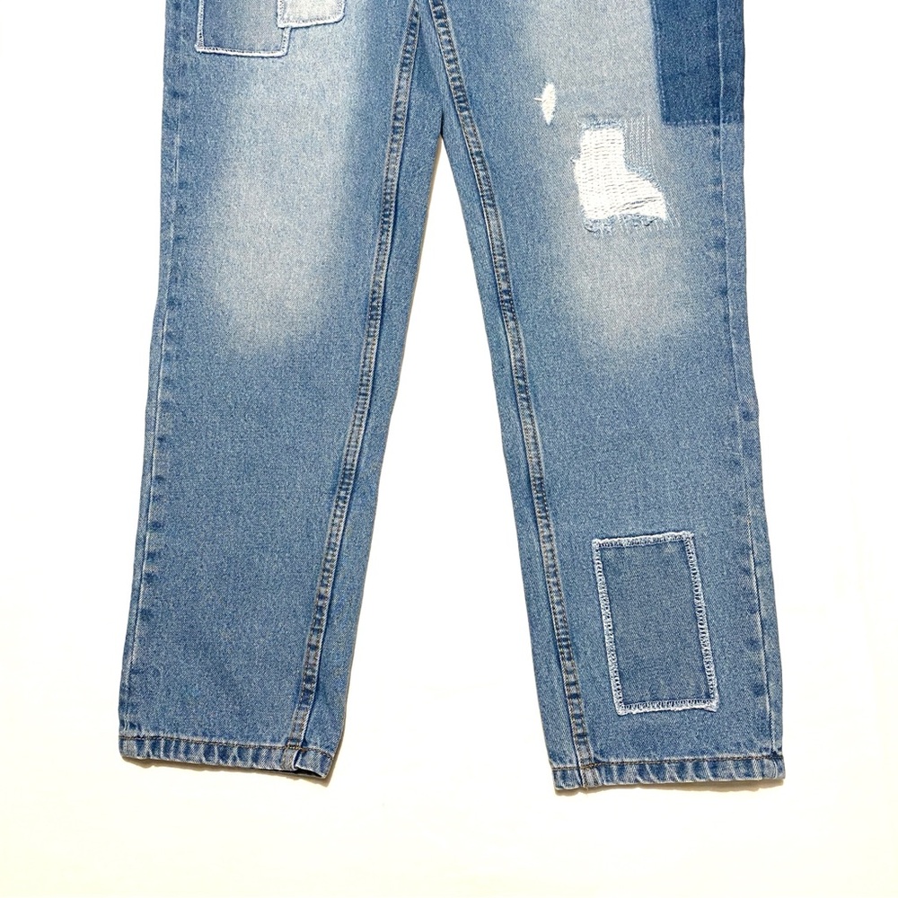 Lucky Brand High Rise Mom Patchwork Jeans Women’s Size 4/27" Blue Boho Festival - Picture 9 of 15
